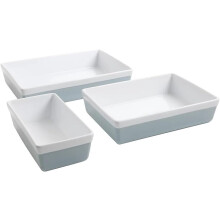 Stoneware bakeware set grey 3-piece