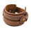 Pulseira de couro com fecho de pressão marrom-sela (1 peça) 1