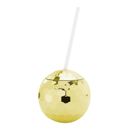 Pahar Disco Ball cu capac și pai, 20 oz, pachet de 1