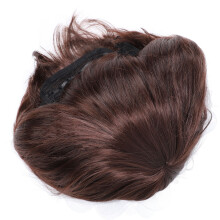 Parrucca da uomo sintetica capelli corti marrone scuro
