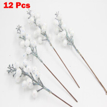 Artificial Glitter Berry Stem 12 PCS Gold Silver