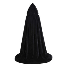 Mantello con cappuccio in raso nero per Halloween