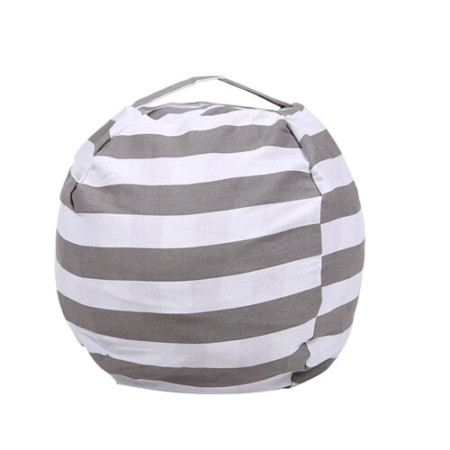 Capa cinza grande para puff, ideal para guardar brinquedos.
