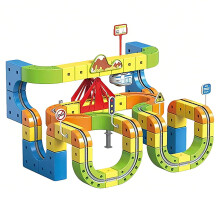Electric Gear Train Track Set DIY Race Car 123PCS