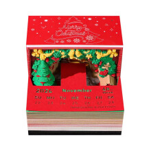 Calendario de adviento de chimenea QenASHaing3D con llamas LED24