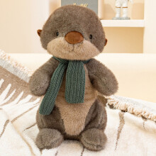 Muñeco de peluche de nutria de dibujos animados con bufanda L