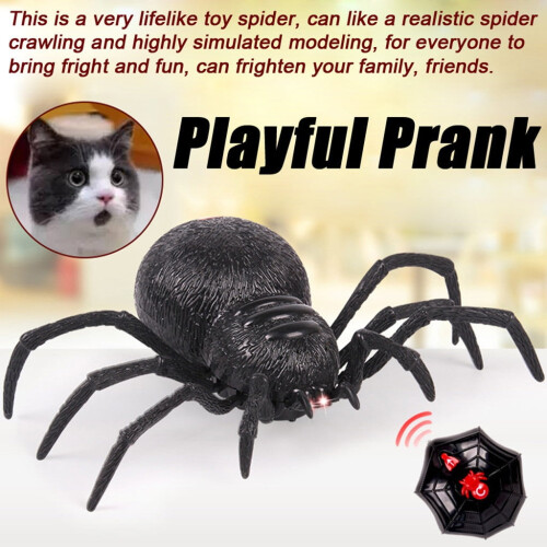 Remote Control Tarantula Toy – Realistic Black Spider,