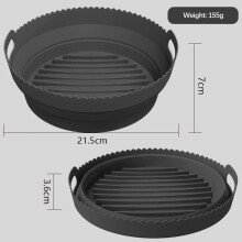 Round silicone air fryer baking mold, foldable, BPA-free,