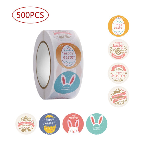 ZKCCNUK Easter Bunny Stickers – 500 pcs, 2.5 cm