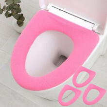 Toilet Seat Cushion Knitted Pink Universal O-Shape