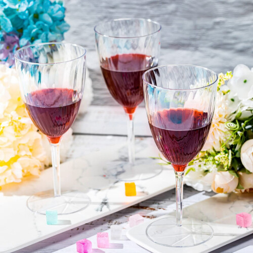 8 Pack Clear Plastic Champagne Flutes 180ml