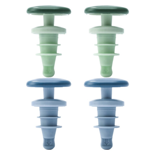 4-Piece Silicone Wine Bottle Stopper Set
