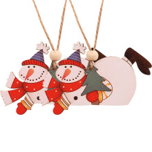 Christmas wooden pendant decoration set 2 pcs