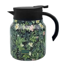Théière vintage à motif floral en acier inoxydable avec infuseur 1L