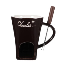 Ceramic fondue set with heater, 1 set