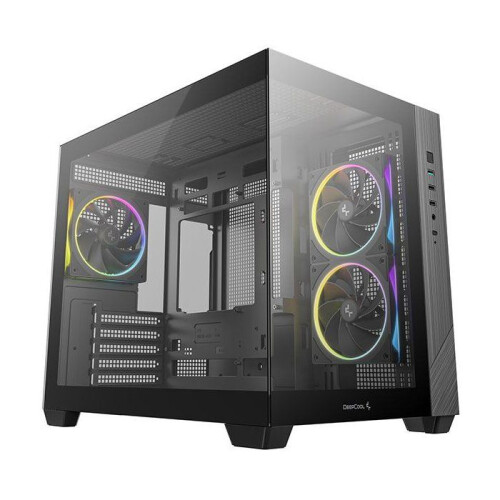 Case PC - DEEPCOOL - CG330 - Mini torre - Formato Micro-ATX - 3 ventole ARGB incluse - Nero