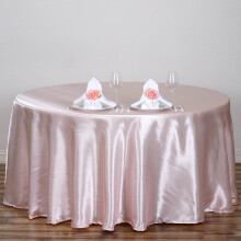 Satin Round Tablecloth 120 in Blush