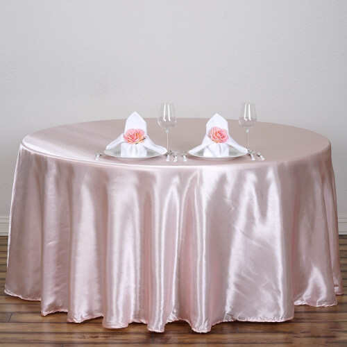 Satin Round Tablecloth 120 in Blush