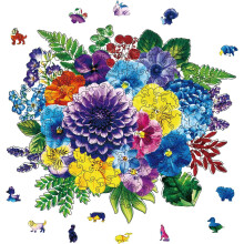 Träpussel med blommor, 200 bitar