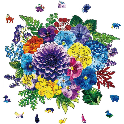 Träpussel med blommor, 200 bitar