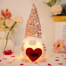 Valentine's Day Glow Gnome Figurine - Pink