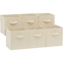 Bacs de rangement cubiques avec poignées, pliables en tissu