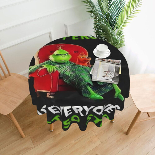 Polyester Round Tablecloth 60 in – Water-Resistant &