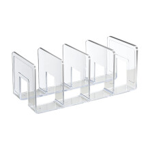 Acrylic Book Shelf Holder 4 Compartments Transparent