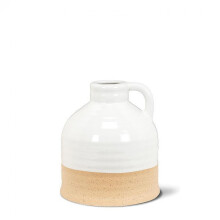 Squat Jug Vase Set Shiny and Matte with Handle 2 pcs