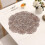 Runde Tischsets mit Blumenmuster, 4er-Set, bronzefarbenes Metallic-Vinyl 1