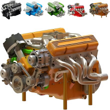 Mini V8-as motorkészlet OHV benzinüzemű, sárga, 1 darabos