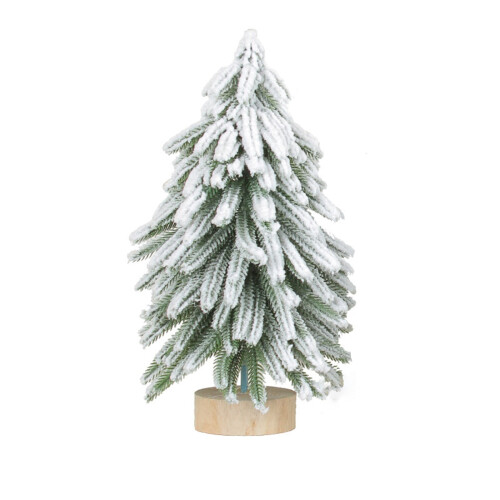 Mini Christmas Trees with Wood Base 3 Sizes