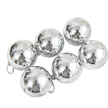 Christmas Tree Ball Pendant Silver Electroplated 6pcs