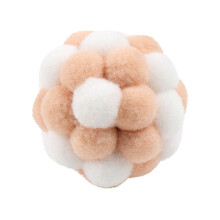 Minge de jucărie pentru pisici cu clopoțel, pompom moale de pluș, pachet de 1
