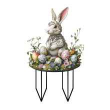 Estaca de jardín acrílica con forma de huevo de conejo, 30 cm (1 pieza)
