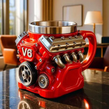 Mug à café V8 Engine pour les passionnés de voitures (1 pièce)