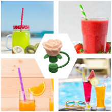 Tampa de canudo em formato de rosa para canudos de 10 mm