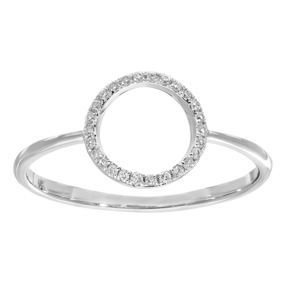 Jewelco London (K) 9Ct White Gold Round 7Pts Diamond Circle Dress Ring - Dr1axl507w White,Gold