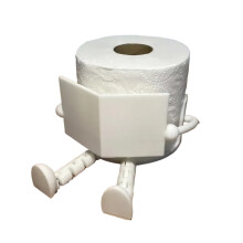 Suporte de papel higiênico criativo para leitura em pé