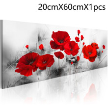 Tableau sur toile représentant une rose coquelicot rouge - Décoration murale