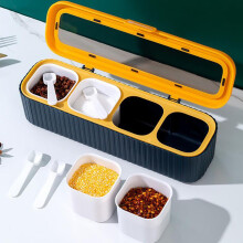 Set di barattoli in plastica per spezie con coperchi e misurino