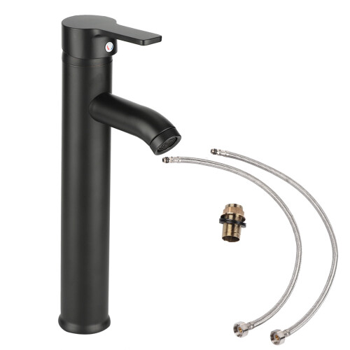 Robinet mitigeur de lavabo en acier inoxydable noir