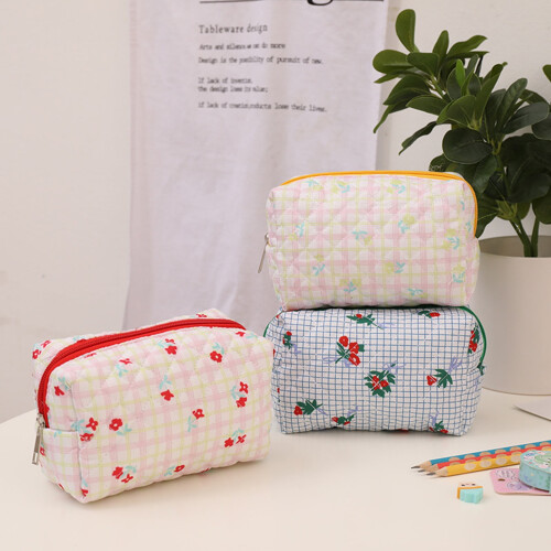 Hesroicy plaid pencil bag large capacity dustproof 1