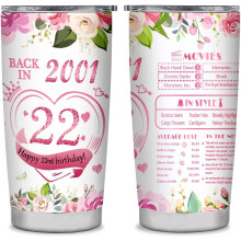 2001 Birthday Tumbler for Her 22nd Birthday 20 oz Stainless