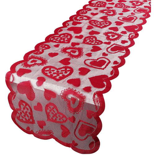 Valentine's Day table runner red love 33x183cm