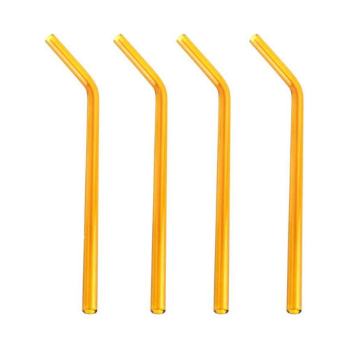 Pailles en verre borosilicate réutilisables, lot de 4