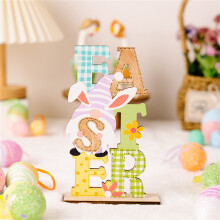 Easter Bunny Decoration Wooden Home Table Desk