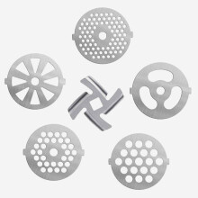 Piastre per tritacarne in acciaio inox, set da 6 pezzi