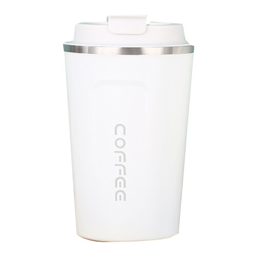 Mug de voyage isotherme en acier inoxydable blanc