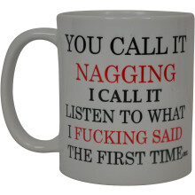 Mug humoristique pour couple, avec une pointe de sarcasme et de taquineries.